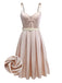 [Pre-Sale] Champagne 1950s Pearlescent Satin Waist Pleated Dress