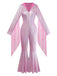 [Pre-Sale] Pink 1970s Flashing Tight Tassel Wide-Leg Jumpsuit