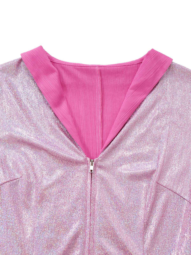 [Pre-Sale] Pink 1970s Flashing Tight Tassel Wide-Leg Jumpsuit