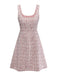 [Pre-Sale] Pink 1960s Plaid Tweed Mini Pinafore Dress