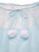 [Pre-Sale] Blue 1940s Ruffle Sleeve Plush Trim Tulle Nightgown