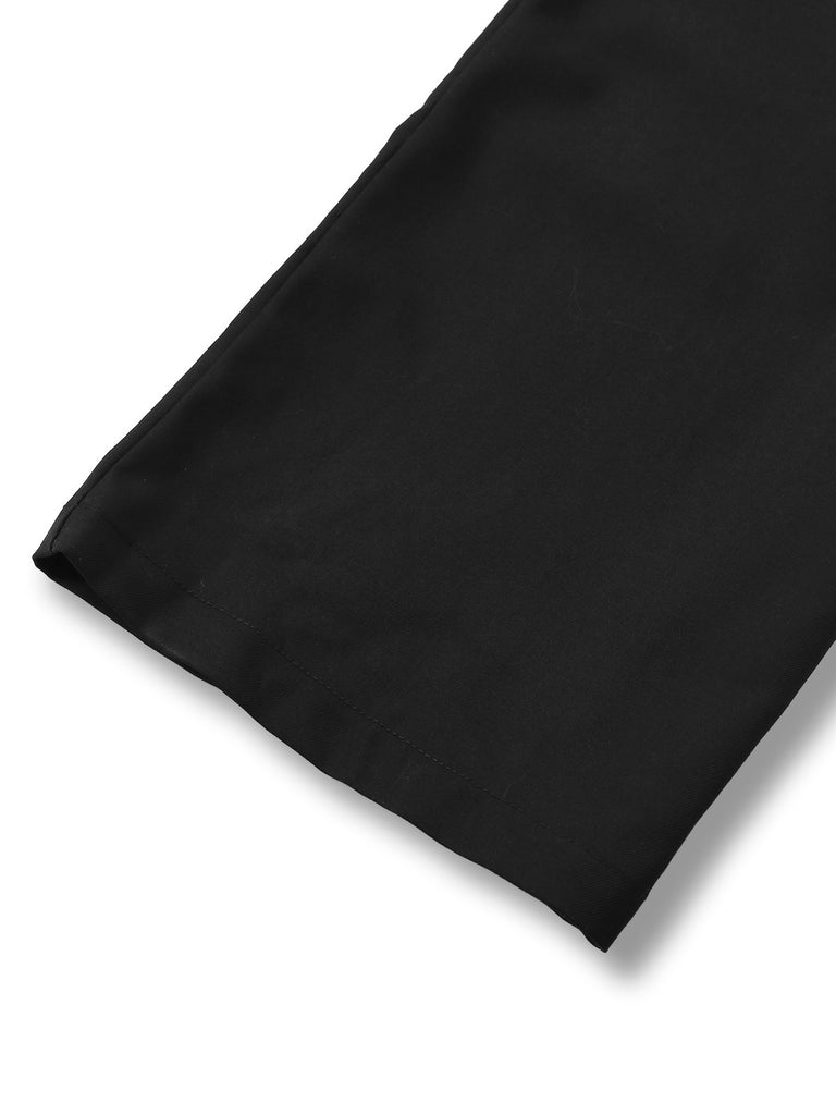 [Pre-Sale] Black 1940s Dots Mock Two-Piece Tie Neck Jumpsuit