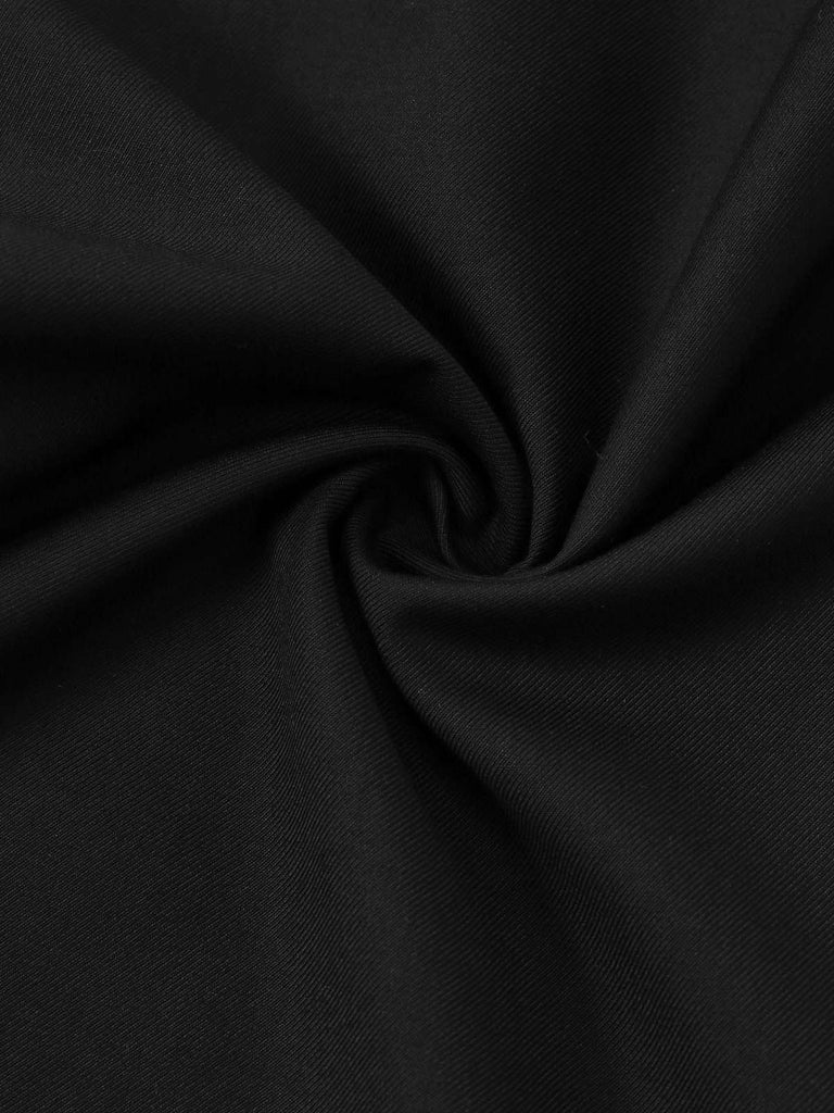 [Pre-Sale] Black 1940s Dots Mock Two-Piece Tie Neck Jumpsuit