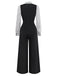 [Pre-Sale] Black 1940s Dots Mock Two-Piece Tie Neck Jumpsuit