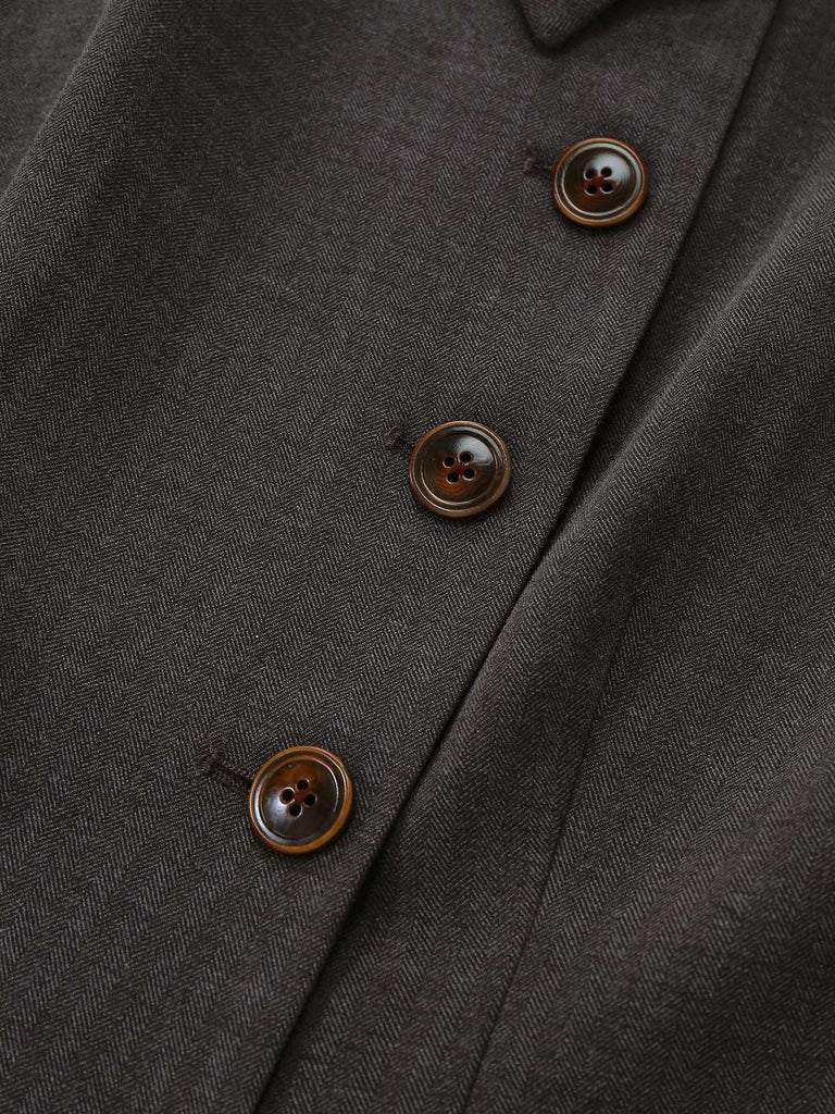 [Pre-Sale] 1940s Lapel Belted Jacket With Detachable Cape