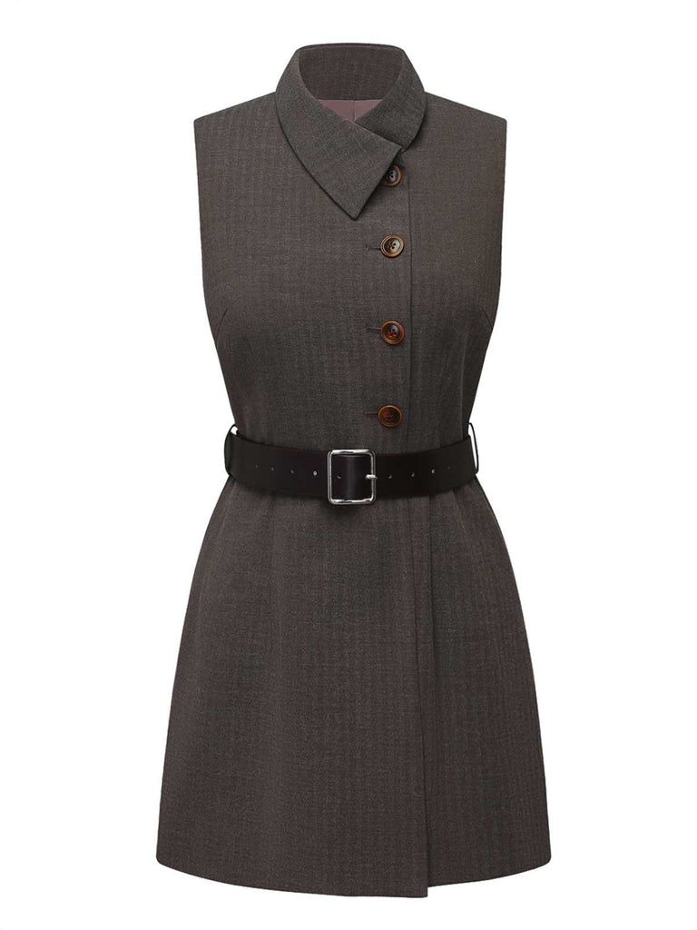 [Pre-Sale] 1940s Lapel Belted Jacket With Detachable Cape