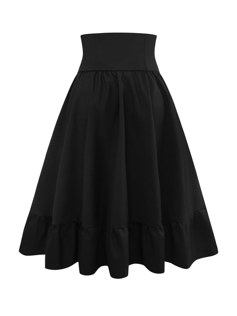 [Pre-Sale] 2PCS 1950s Off-Shoulder Knitted Sweater & Bow Skirt