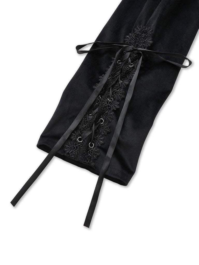 Black 1950s Embroidered Floral Victoiran Style Jacket