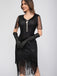 1920s Sequins Tassel Beading Cap Sleeve Dress