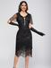 1920s Sequins Tassel Beading Cap Sleeve Dress