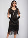 1920s Sequins Tassel Beading Cap Sleeve Dress