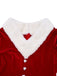 [Pre-Sale] 1950s V-Neck Plush Christmas Velvet Belted Dress