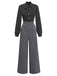 [Pre-Sale] Black 1950s Polka Dot Patchwork Tie Neck Jumpsuit