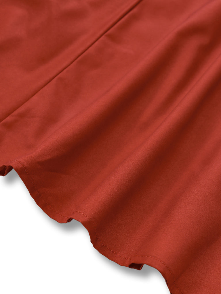 Red 1950s Guitar & Notes Lapel Dress