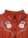 Red 1950s Guitar & Notes Lapel Dress