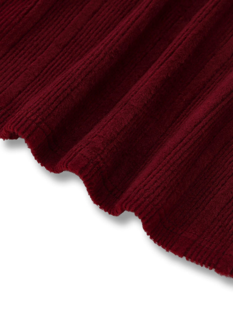 [Pre-Sale] Wine Red 1960s Off-Shoulder Twisted Knit Top