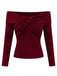 [Pre-Sale] 2PCS Red & Gray 1960s Twisted Knit Top & Pleated Skirt
