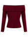 [Pre-Sale] 2PCS Red & Gray 1960s Twisted Knit Top & Pleated Skirt