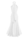 1930s Solid Chiffon Criss Cross Strapless Convertible Dress