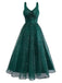 Green 1930s Twisted Sequin Mesh Dress