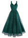 Green 1930s Twisted Sequin Mesh Dress