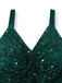 Green 1930s Twisted Sequin Mesh Dress