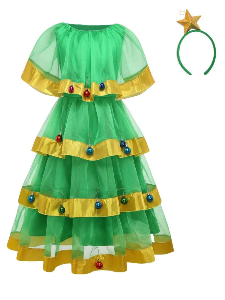 Green 1950s Christmas Tree Costume With Bell