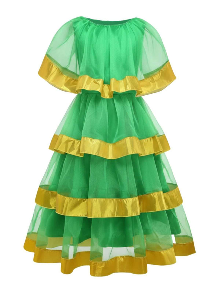 Green 1950s Christmas Tree Costume With Bell