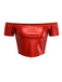 2PCS Metallic 1970 Disco Off-Shoulder Top & Pleated Skirt