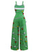[Pre-Sale] Green 1930s Christmas Tree Pom-Pom Bow Jumpsuit
