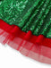 [Pre-Sale] Red & Green 1970s Christmas Bowknot One-Strap Mesh Dress