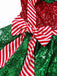 [Pre-Sale] Red & Green 1970s Christmas Bowknot One-Strap Mesh Dress