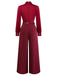 [Pre-Sale] Burgundy 1940s Satin Bow Tie Striped Wide-Leg Jumpsuit