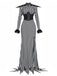 [Pre-Sale] Black 1930s Nightmare Pumpkin King Cosplay Striped Dress