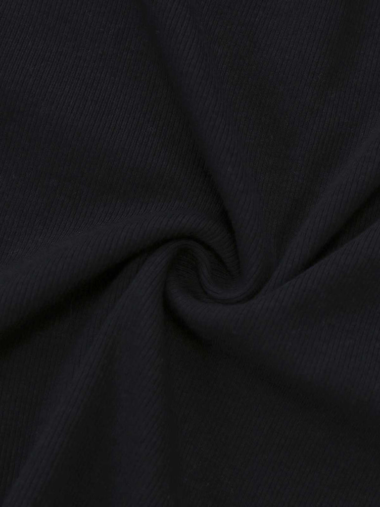 [Pre-Sale] Black 1950s Turtleneck Bow Decor Knitted Top