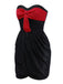 [Pre-Sale] Black 1960s Bow Ruched Strapless Glitter Tulip Dress
