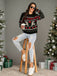 Black 1930s Merry Christmas Reindeer Hearts Sweater