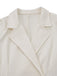 White 1940s Pearl Button Faux-Wool Coat
