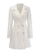 White 1940s Pearl Button Faux-Wool Coat