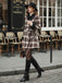 [Pre-Sale] Brown 1940s Cotton Plaid Asymmetrical Lapel Coat