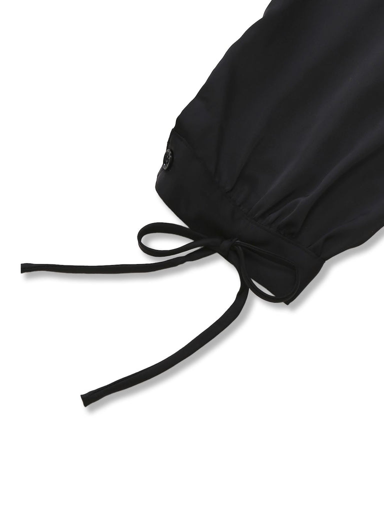 [Pre-Sale] Black 1930s Pearl Mesh Sheer Jumpsuit