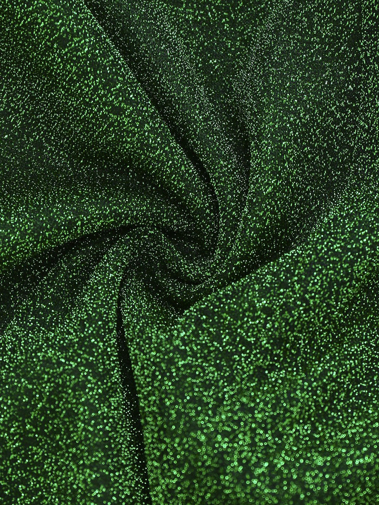 [Pre-Sale] Green 1980s Solid Sparkly Mock Mesh Jumpsuit