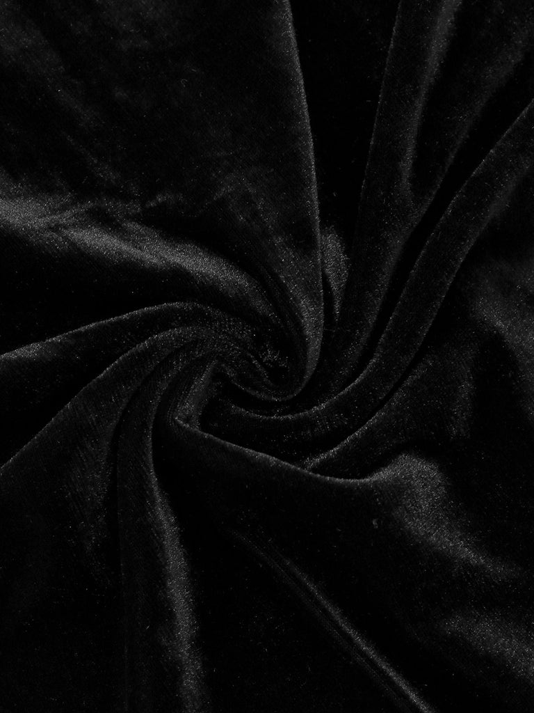 [Pre-Sale] Black 1950s Feather Sheer Sleeve V-Neck Leather Dress