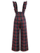 [Pre-Sale] Black 1940s Tartan Plaid Ruffled Bow Overall Pants