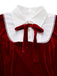 [Pre-Sale] Red 1940s Velvet Shirt Collar Bow Dress