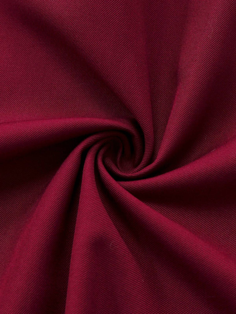 [Pre-Sale] Red 1950s Plush Trim Trench Coat & Detachable Cape