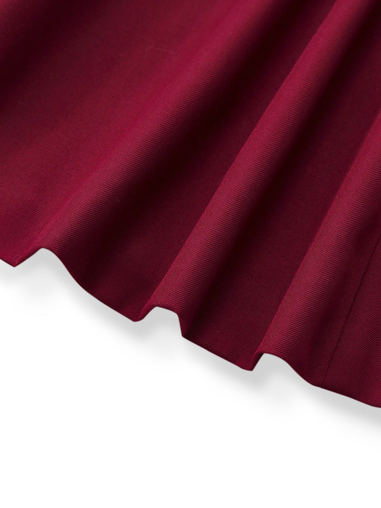 [Pre-Sale] Red 1950s Plush Trim Trench Coat & Detachable Cape