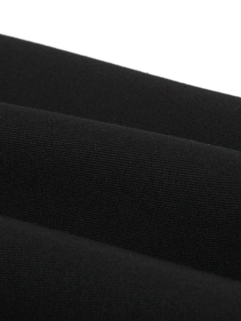 Black 1950s V-Neck Cloak Belted Dress