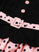 1950s Lapel Polka Dot Patchwork Swing Belted Dress