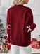 Wine Red 1950s Bowknot Pattern Sweater